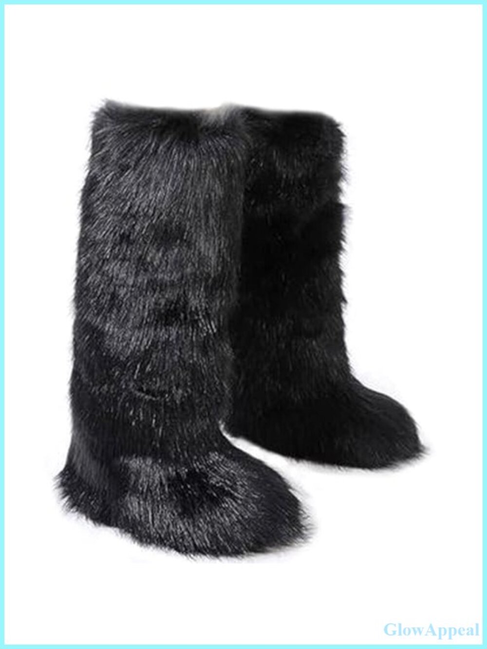 Faux Fur Knee-High Winter Boots Slip-On Fuzzy Snow Boots